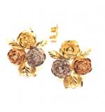 Brinco em ouro 18k - Rosas coloridas - 2BRO0017